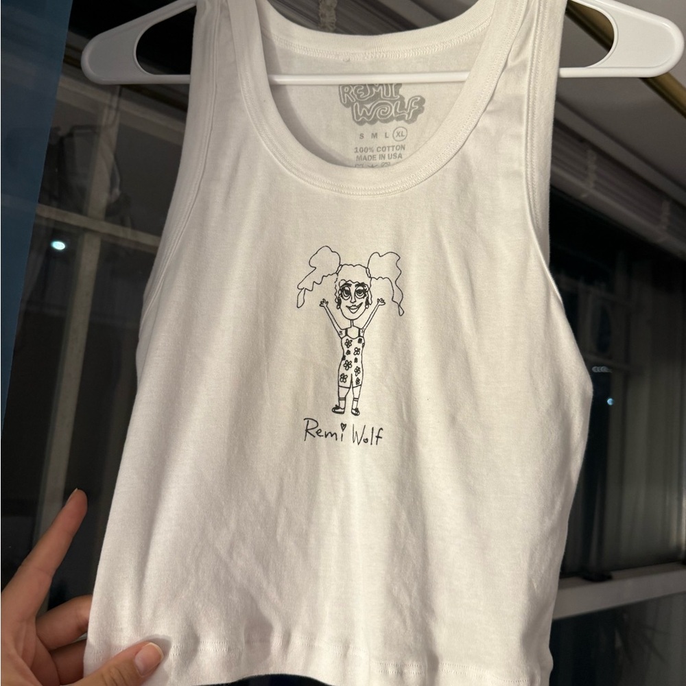 Remi Wolf merch, doodle crop top